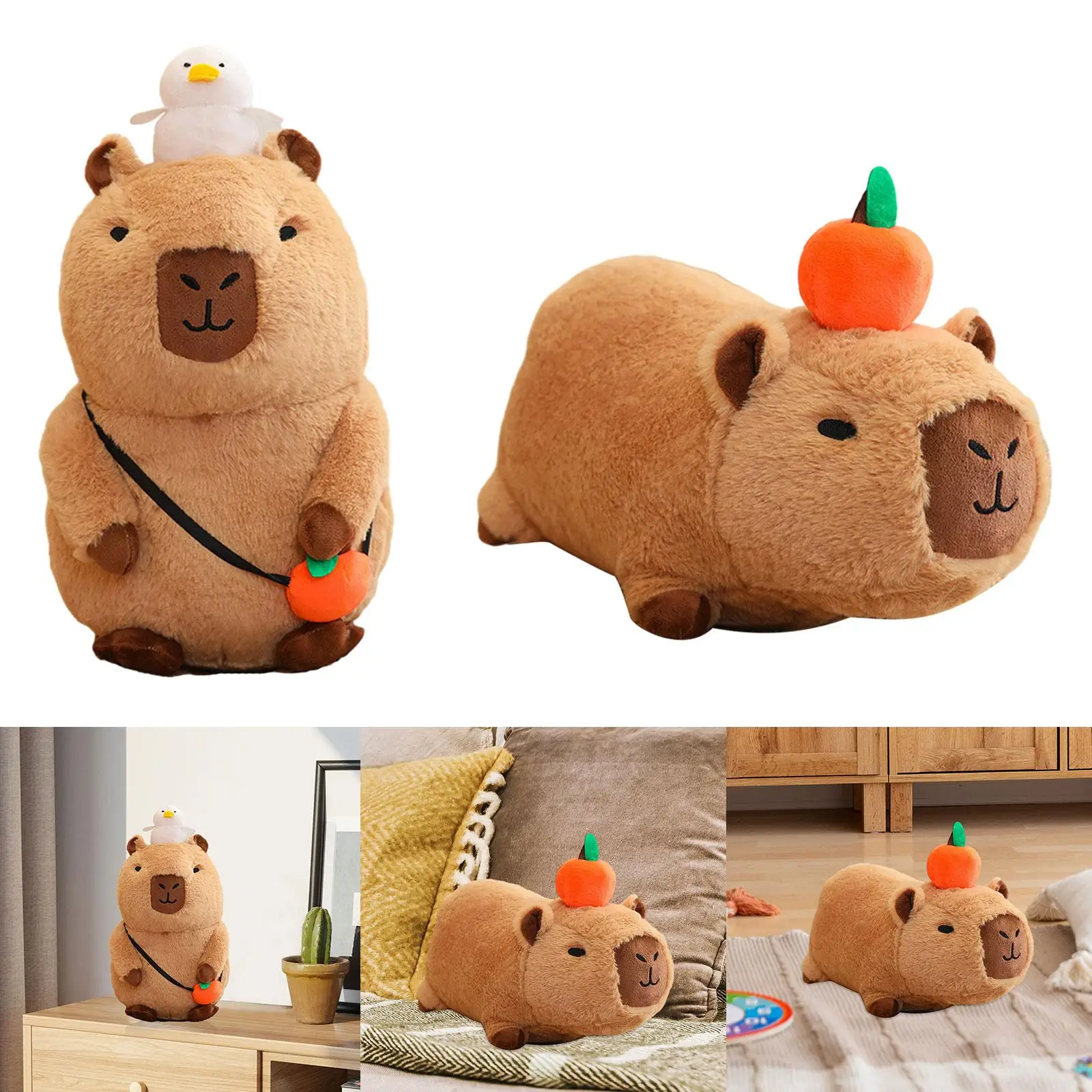 Capybara Plush Toys Plush Figure Toy with Sound 40cm Decor Capybara Stuffed Toy for Sofa Car Family Boy and Girls