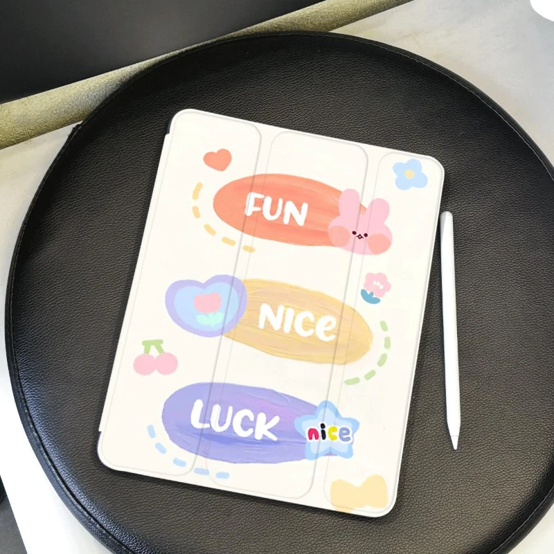 

Tri-fold Funda for IPad Air 4 10.9 2020 Air 5 IPad 10th Generation Ipad Mini6 8.3 Love Slogan TPU Soft Case 9.7 5th 6th Gen
