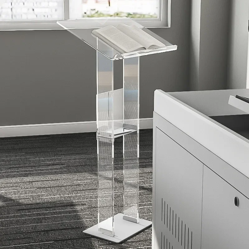 Acrylic transparent speaking table, church classroom, presiding over plexiglass craft conference table
