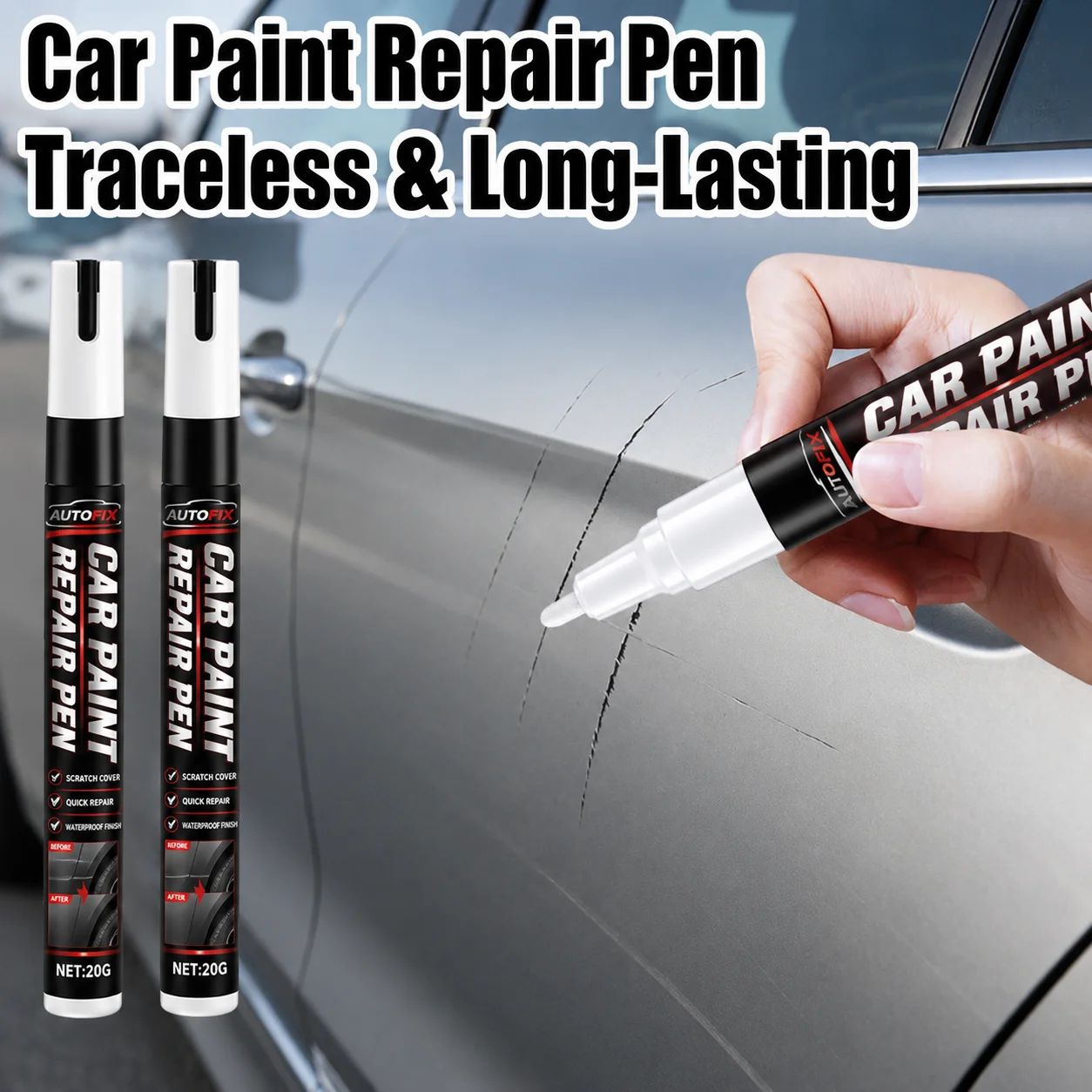 Metal Touch Up Paint Pen Traceless Waterproof Scratch Repair For Car Paint Surface Door Handle Faucet Metal Frame Refinish Tool