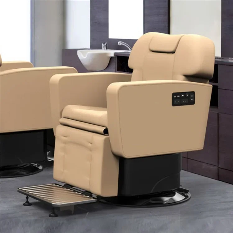 Kisen Luxury Premium New Design Electric Black Retro Barber Shop Chair Mat Salon Furniture