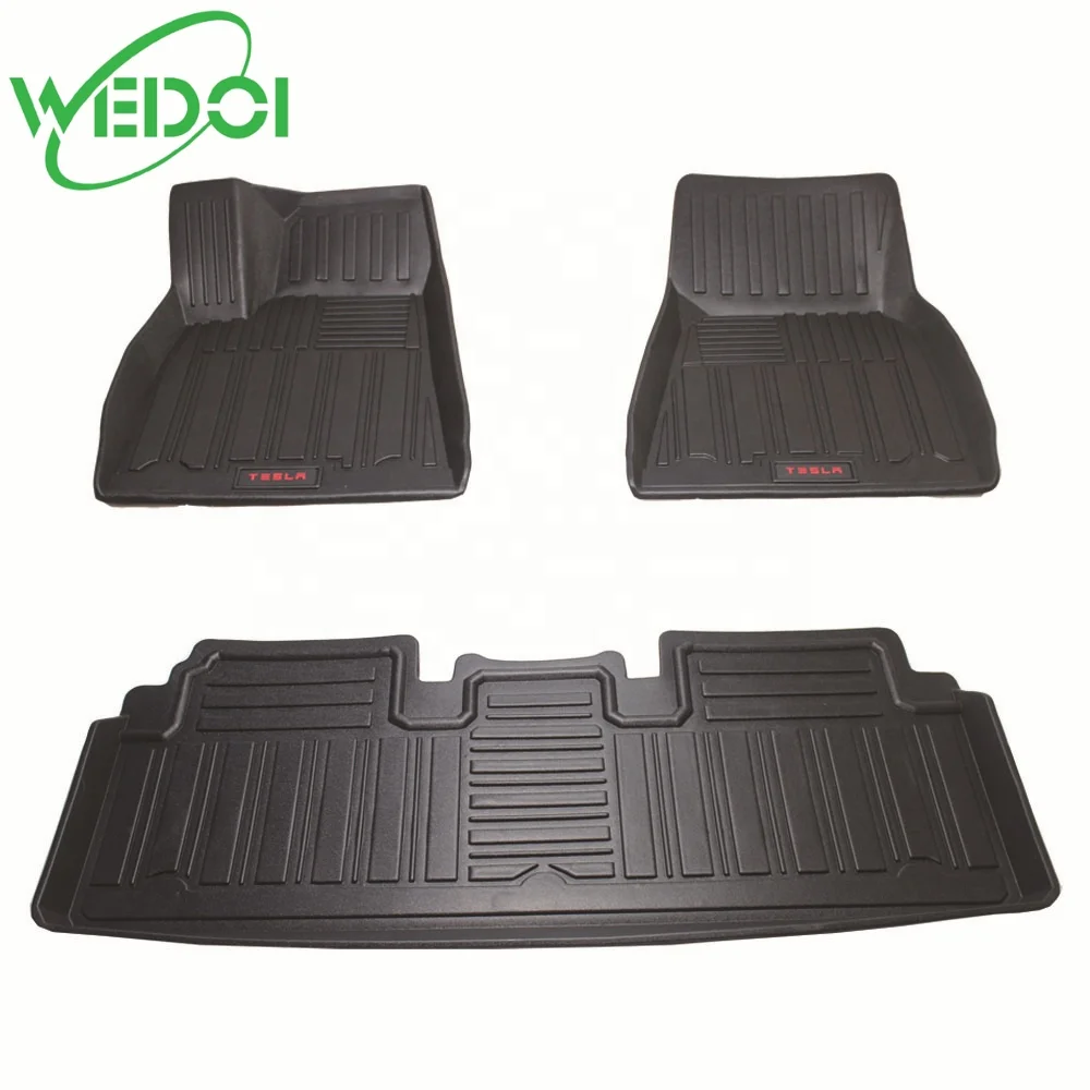 All Weather 3D Floor Mats For Tesla Model S Non Skid Floor Liners Of Model S Full Set Custom Car Carpets