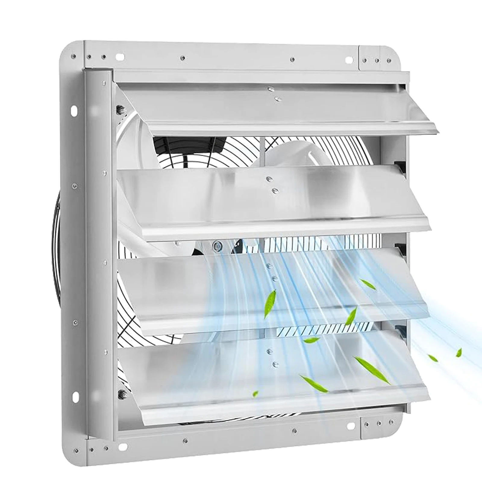 

12-18In Automatic Shutter Exhaust Fan,High Speed Industrial Wall Mounted Ventilation with Auto Aluminum Blades for Attic,Garage