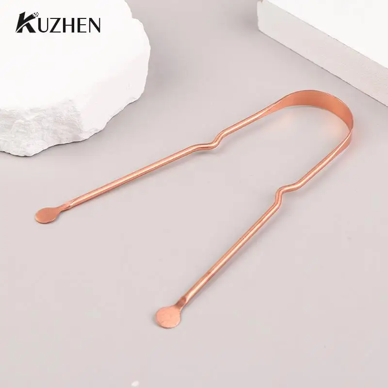 1Pc Tongue Scraper Copper Tongue Cleaner Portable Tongue Scrapers Oral Cleaning Tools Tongue Toothbrush