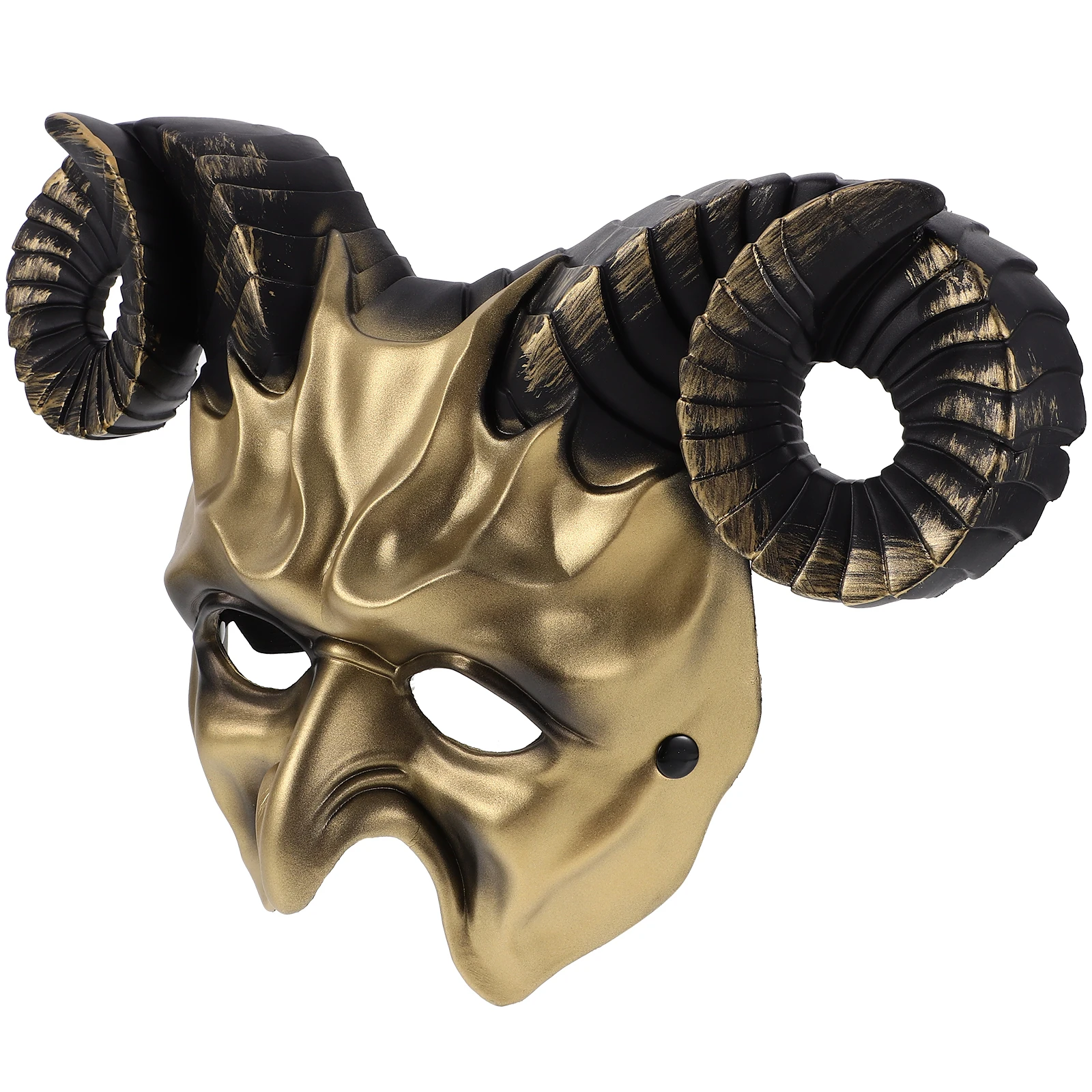 

Halloween Ox Horn Mask Black Plastic Goat Headdress Costume Decorative Face Mask Masquerade Party Props Toy WHDDT202103