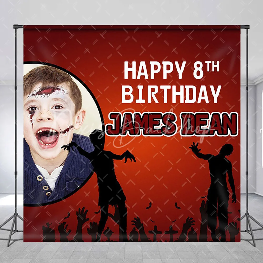 

Черно-красный фон для фотосессии на Хэллоуин и 8-летие ребенка, декор для вечеринки с призрачными тыквами