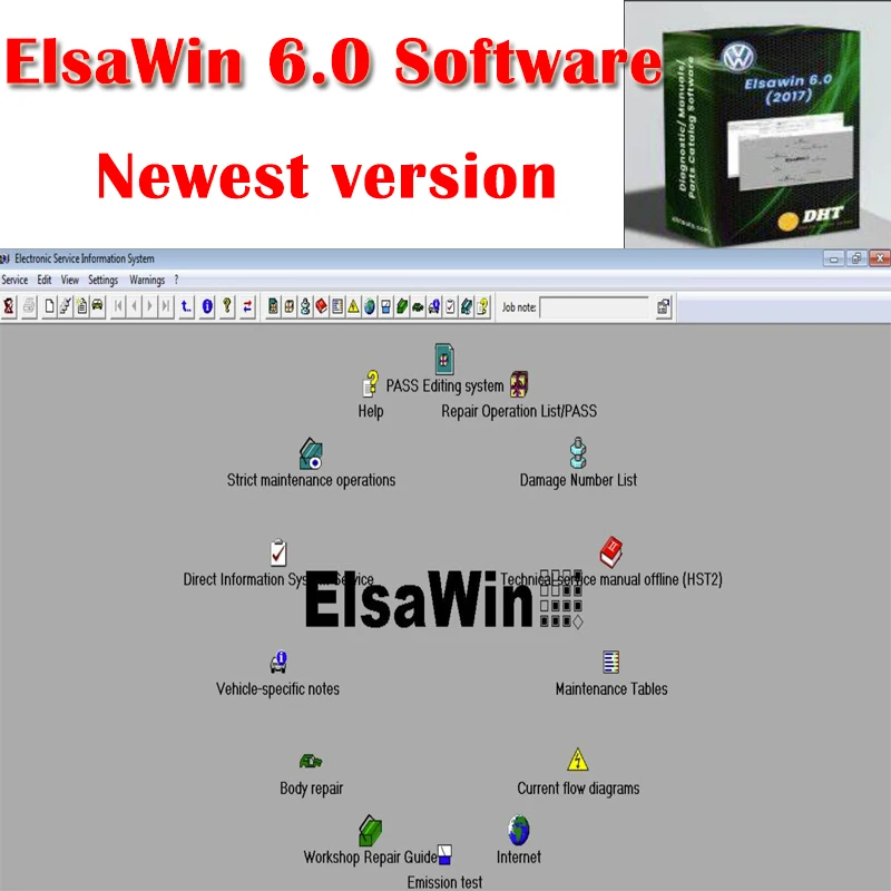 Software de reparación de automóviles ElsaWin 2024, software de instalación de vídeo para Audi Elsa Win 6,0, última versión, gran oferta, 6,0