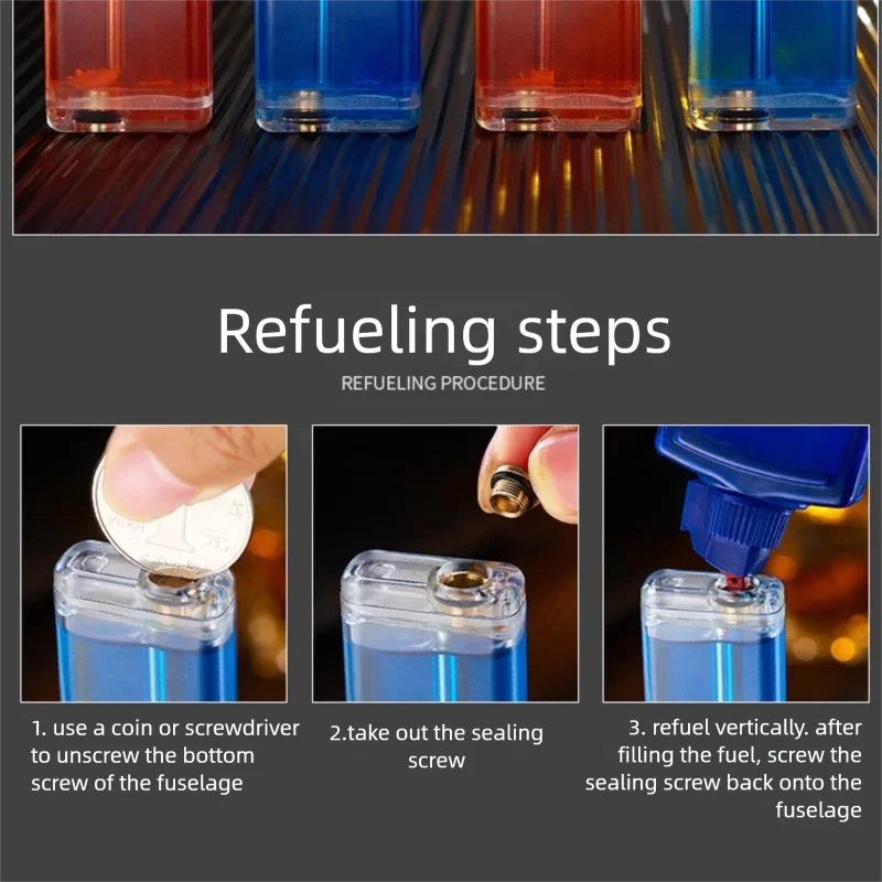 High-looking Vintage Kerosine Lighter with Visible Oil Tank, Grinding Wheel Open Flame, Personalized Gift for Trendy Men
