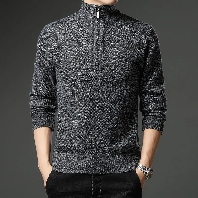 

Autumn Winter KPOP Fashion Harajuku Sweaters Men Solid Tops Casual All Match Undershirt Thick Loose Long Sleeve Y2K Male Clothes
