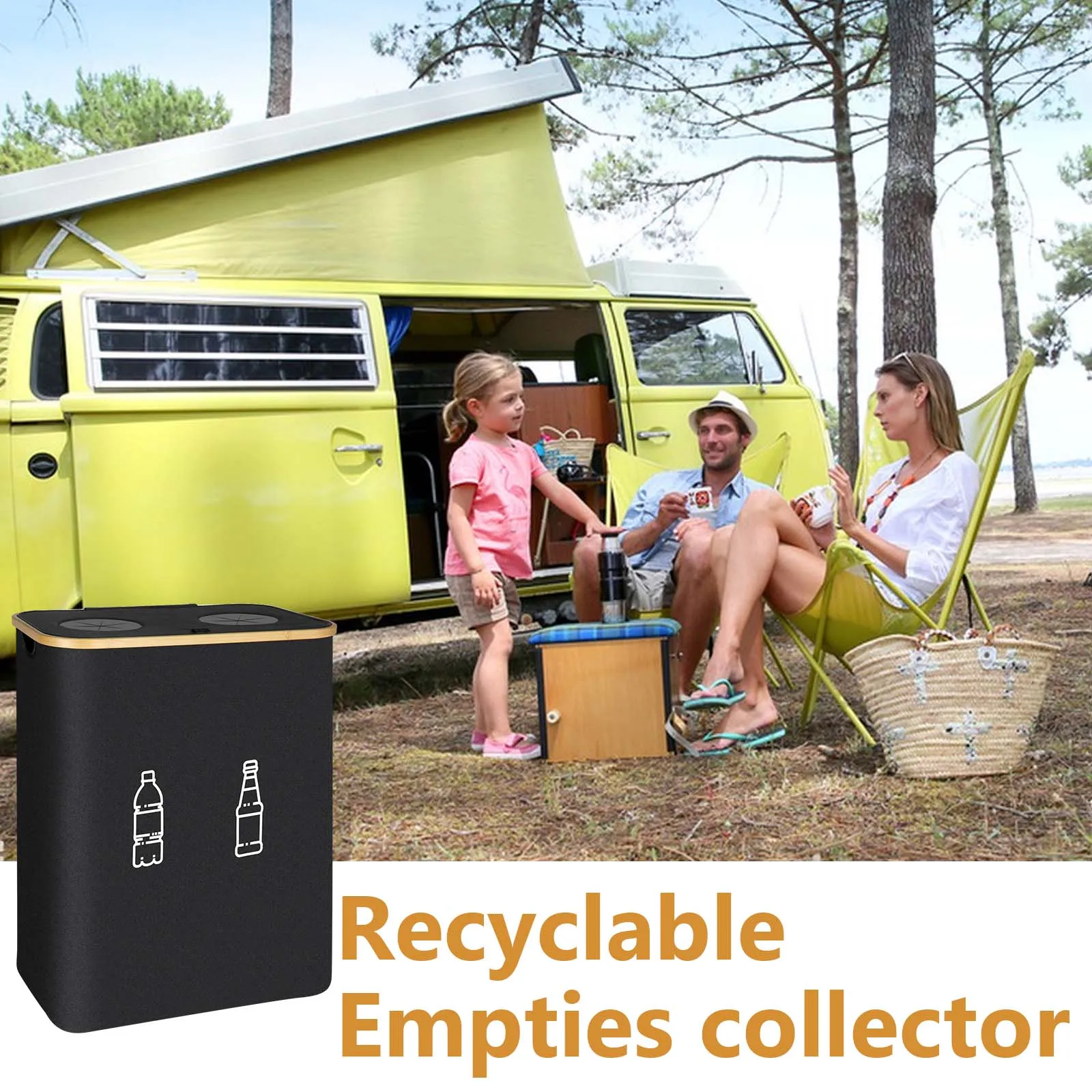 160L/105L Großer Leergut-Aufbewahrungskorb mit Innentaschen, Abwasserflaschen-Sammelbeutel, Faltbarer Recycling-Behälter, Recyclebarer Flaschen-Organizer, Mülleimer – Detail 16