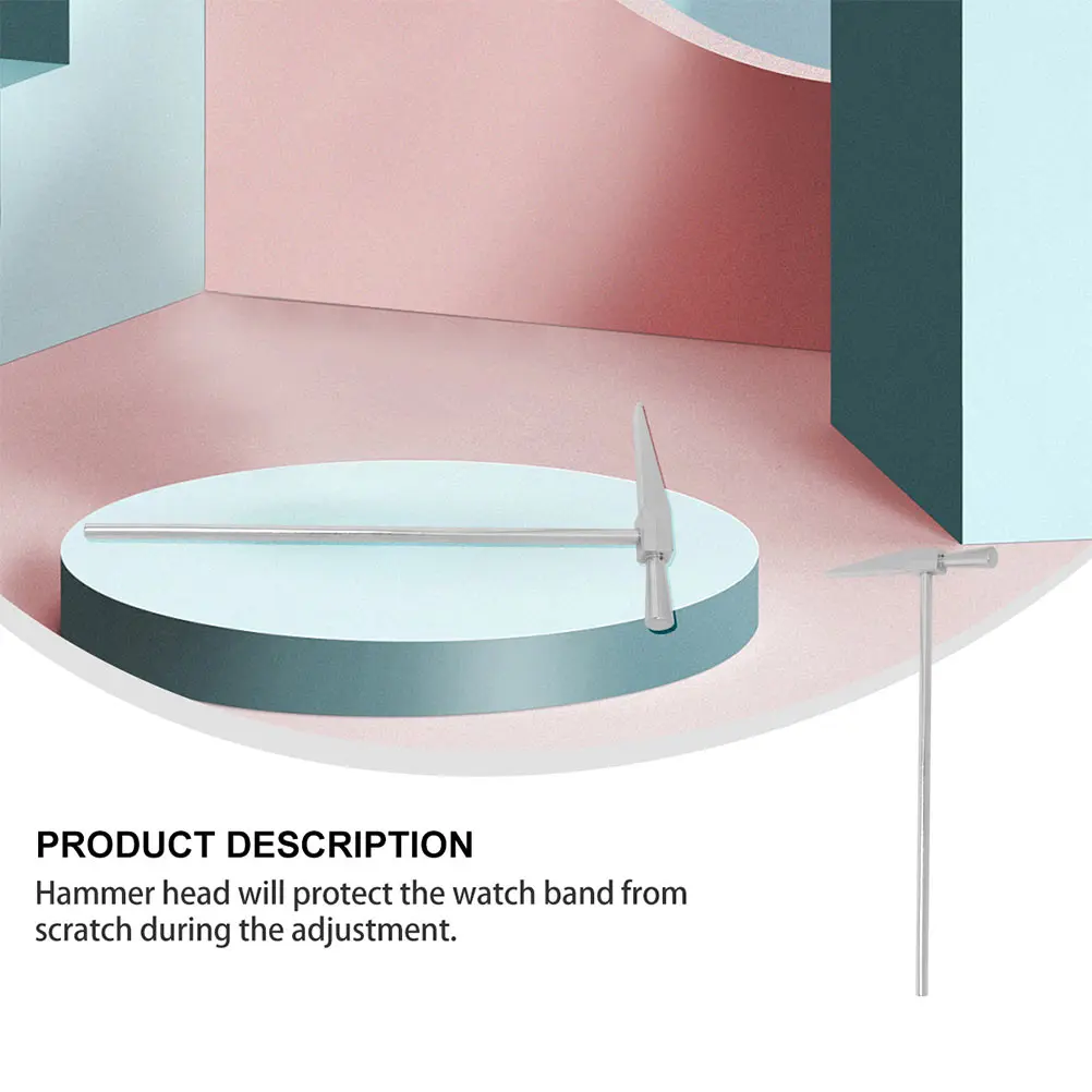 4 قطع من المطرقة المعدنية المصنوعة من سبائك الزنك والحديد وقبضة مريحة ومقبض نحيف ومزيل وصلة حزام الساعة من الفولاذ المقاوم للصدأ #1