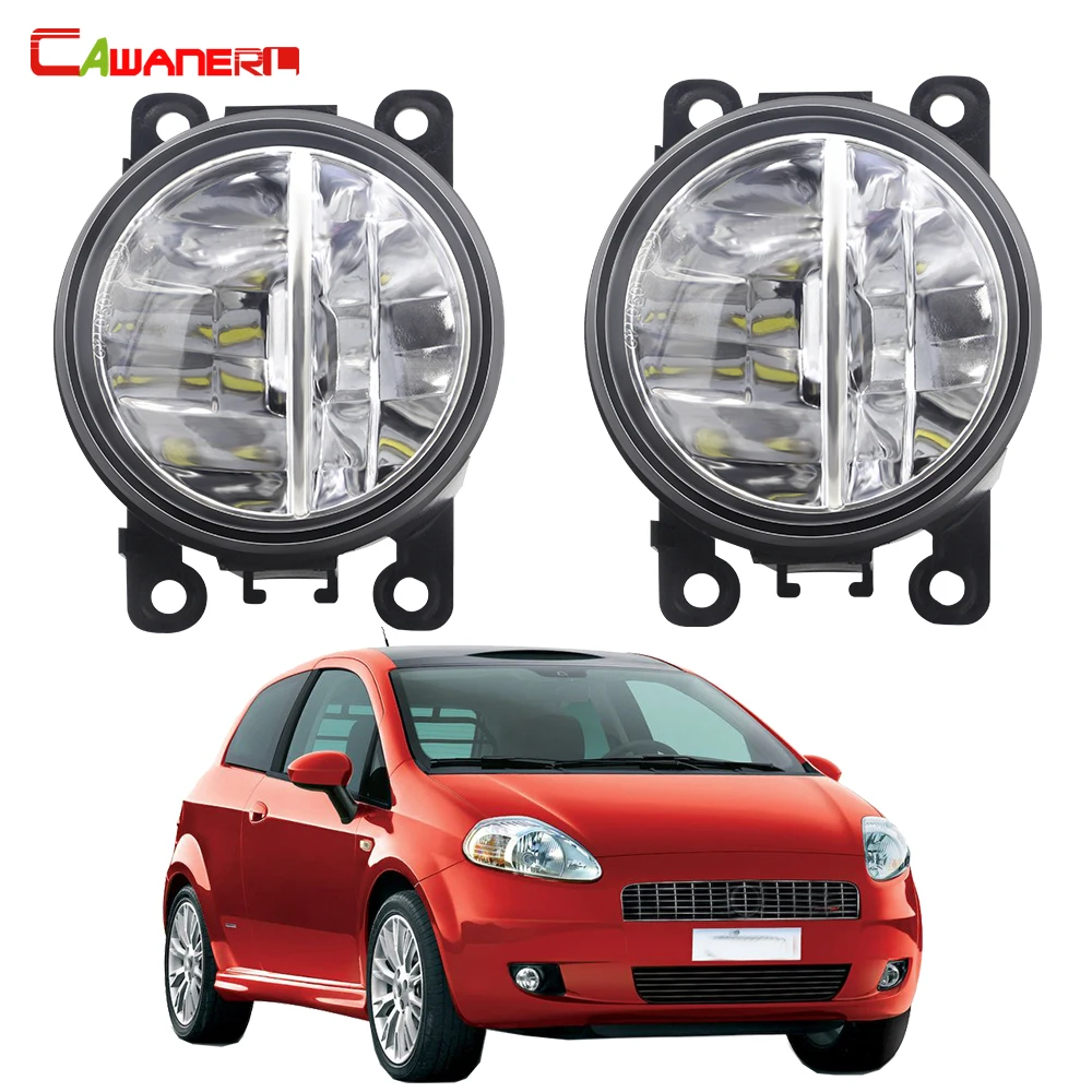 2 X 30W 6000LM Fog Light Assembly For Fiat Grande Punto (199) 2007 2008 2009 2010 Car LED Fog Driving Lamp DRL High Bright