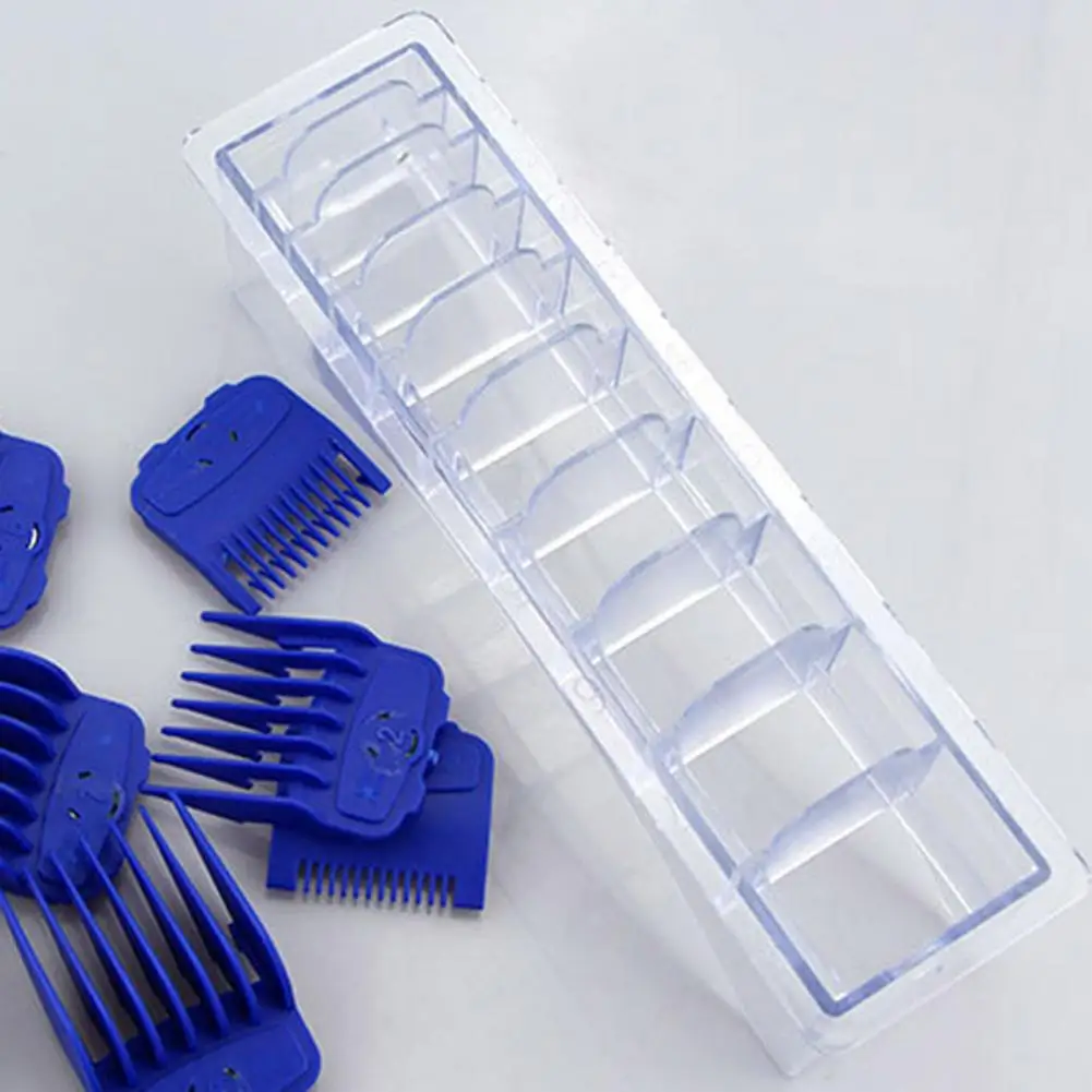Hair Clipper Guard Storage Box With 10 Compartments Hair Clipper Guard Case Transparent Rectangular Guide Comb Storage Box 사물함