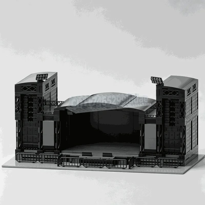 NEW 1697PCS Concert Performance Stage Building Blocks Music Venue Architecture Model DIY Assembly Set Detailed Display Toy Gift