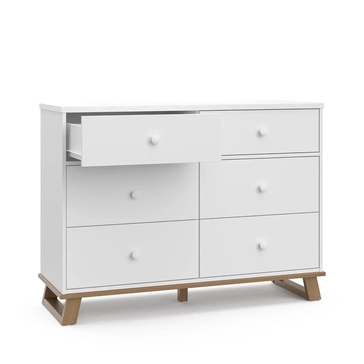 Storkcraft-Commode moderne 6 MELDouble (blanc avec bois flotté vintage)-GREENGUARD Gold ignorez, commode double moderne