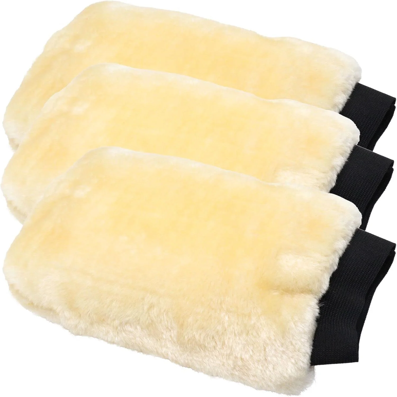 Natural Wool Car Wash Mitt, Car Wash Mitt Scratch Free Chenille Wash Mitt  Pack