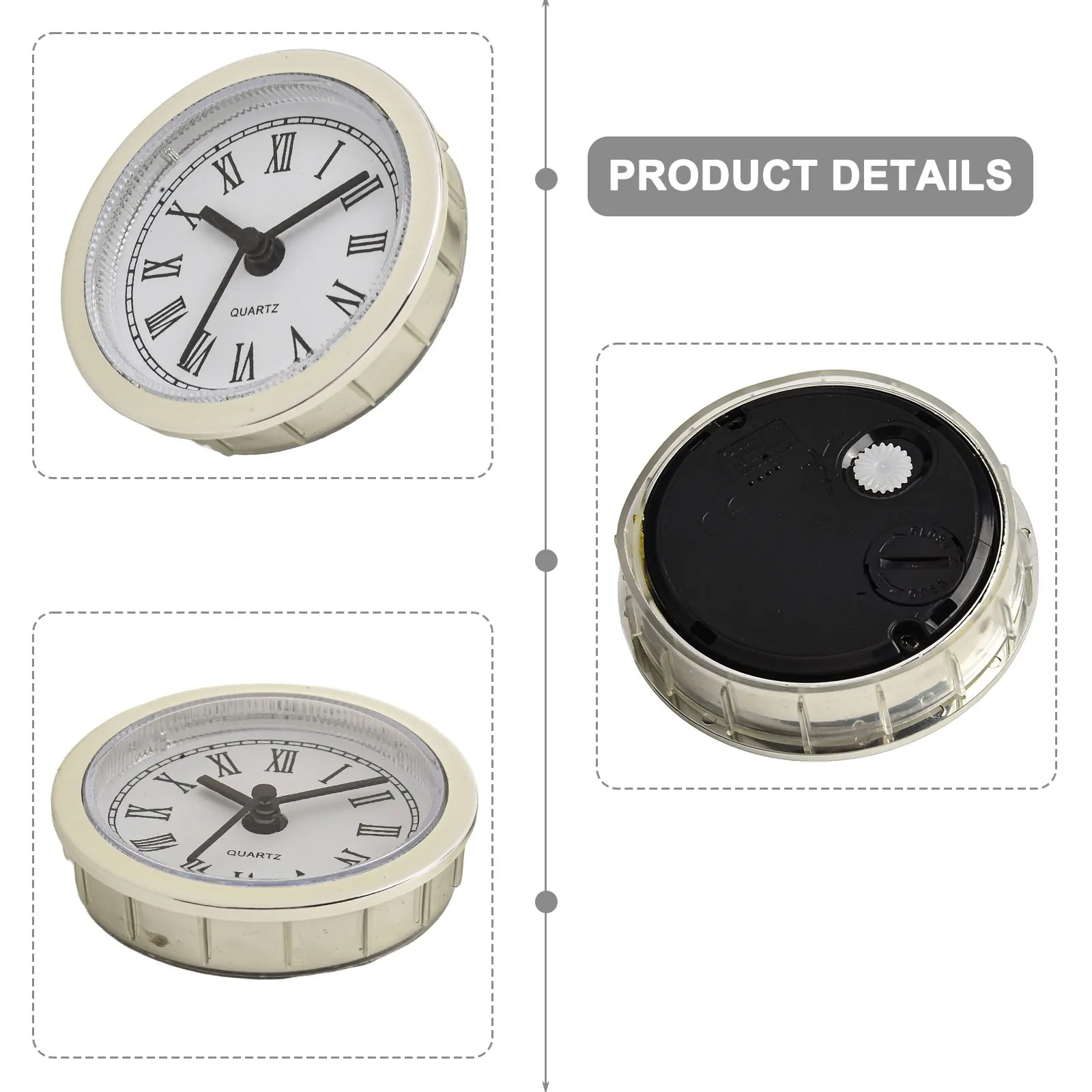 DIY Clock Projects Clock Movement Replacement 50MM Clock Insert High-Quality Movement Precise Timekeeping Transparent Lens