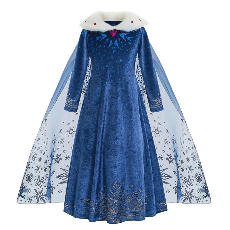 Anna e Elsa Princess Dress para menina, RPG infantil de Halloween, Traje de rainha da neve, Roupas de festa, Roupas infantis, Aniversário