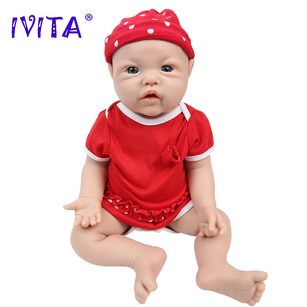 IVITA WG1526 43cm 2.69kg 100% Full Body Silicone Reborn Baby Girl Doll  Realistic Dolls Unpainted DIY Blank Babe Children Toys