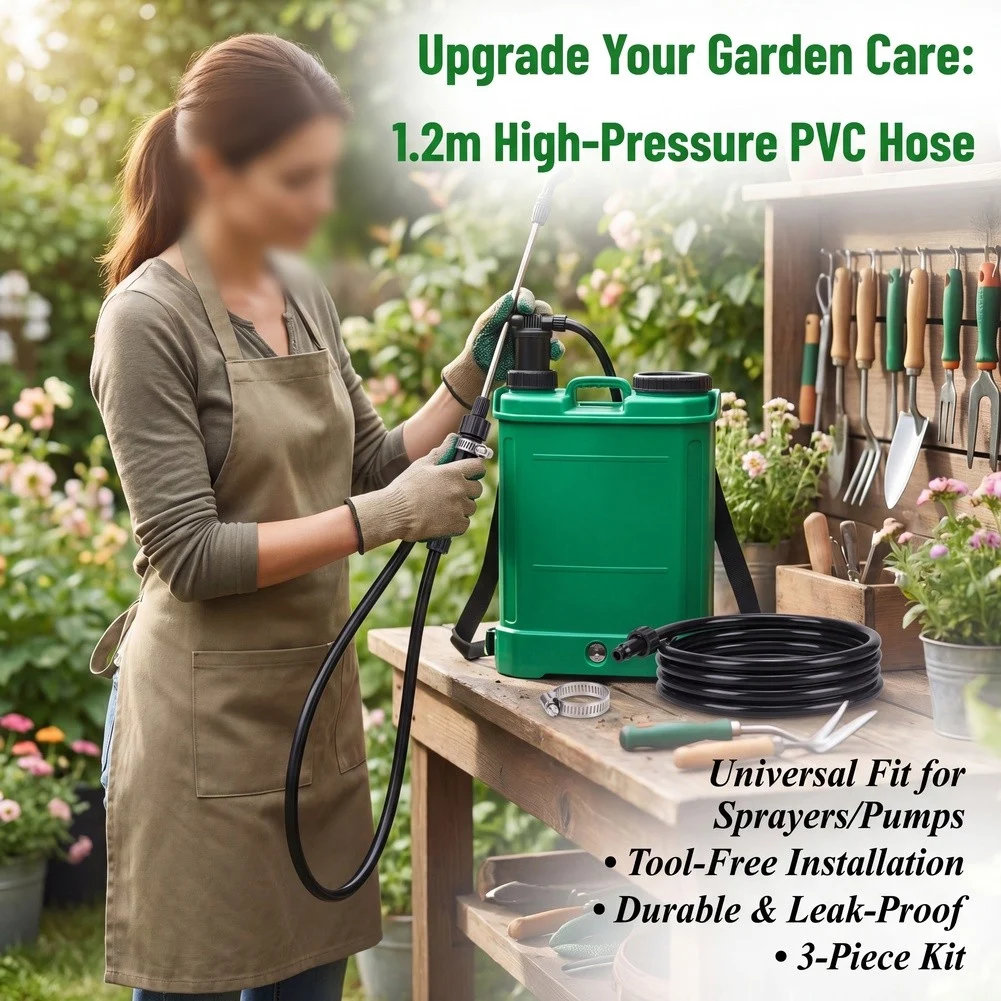 Replacement PVC Hose 1.2m Length for Garden Sprayers Designed for Compatibility with Backpack Electric Sprayers and Screw Pumps