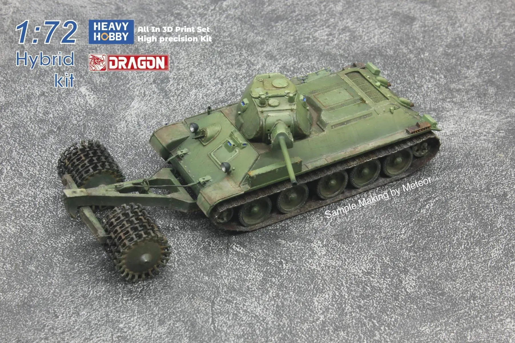 HEAVY HOBBY PK72005 1/72 WWII T34/76 Soviet Medium Tank With Mine Roller