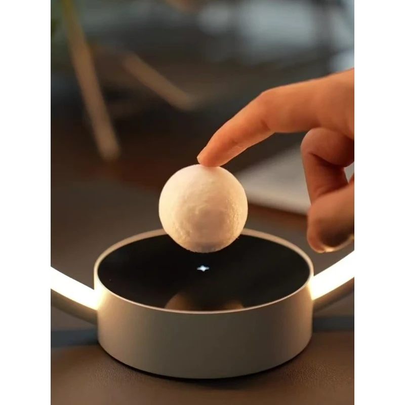 Creative black technology, suspension switch ring desk lamp, high-end bedside lamp boys gift