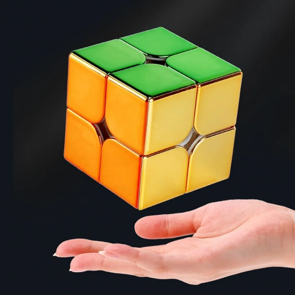 Shengshou Magnetic Dazzling Colors Metallic 2X2 Speed Cube Shiny Cube Mirror Reflective stickerless Metallic 2x2x2 Puzzle