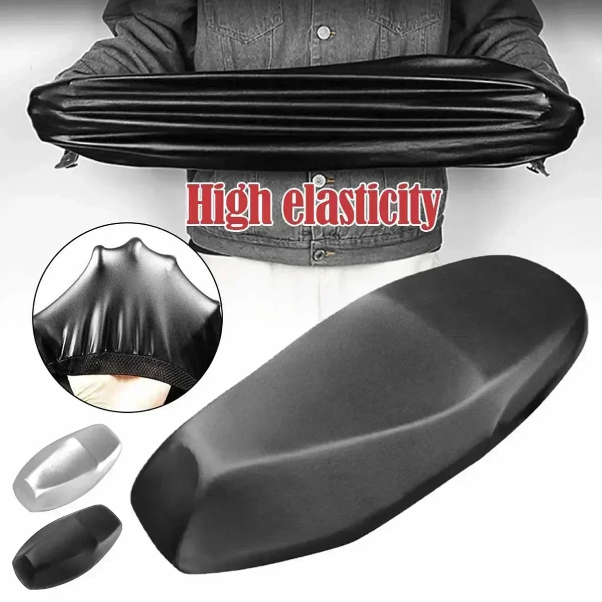 

Black Motorcycle Seat Cover Waterproof Dustproof Sunscreen Scooter Cushion Non-slip Breathable Seat Protector