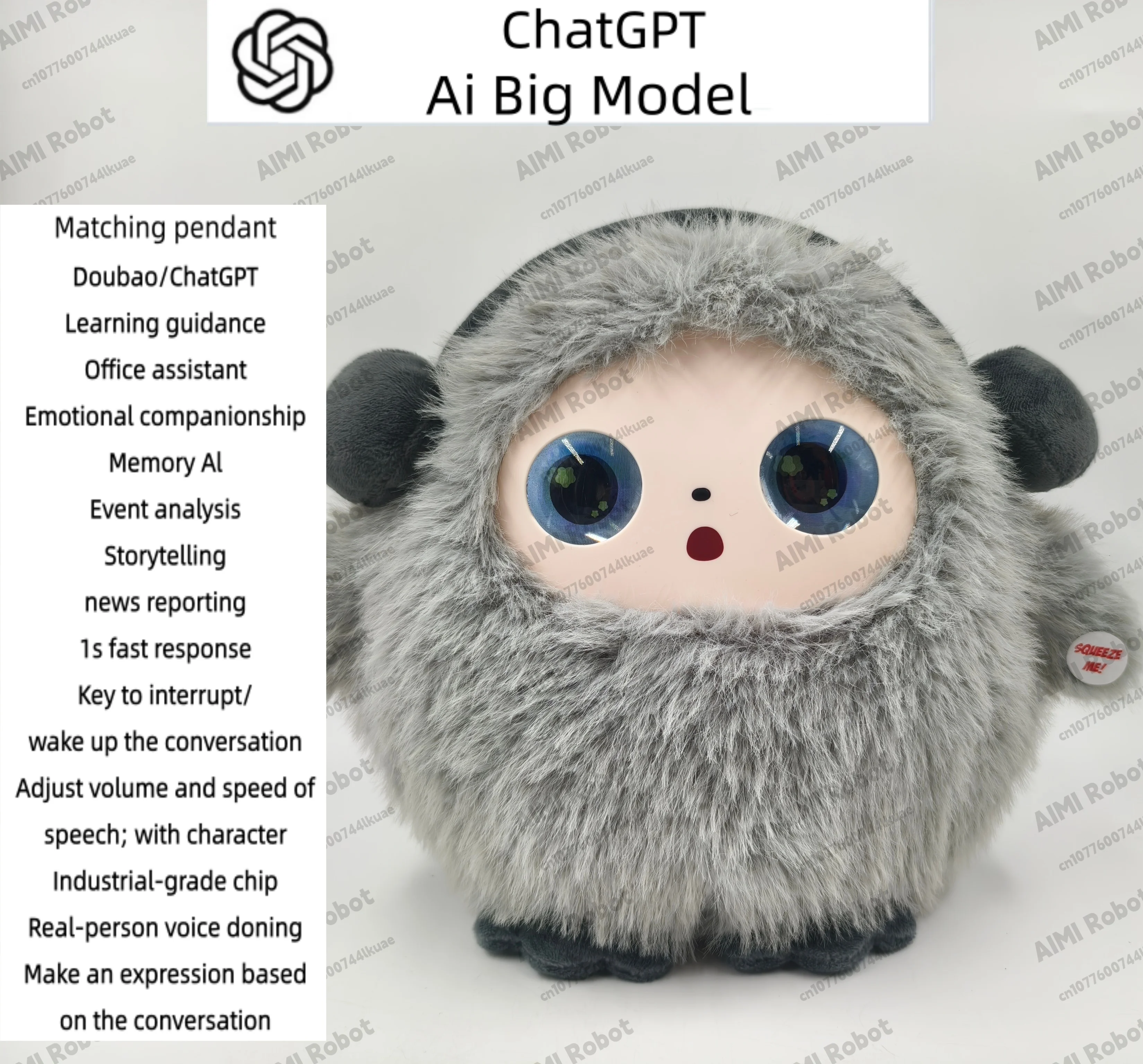 

JoPark Le DouDou AI Robot W/Smart Voice&LED Eyes,Interactive Companion Kid/Adult‌Gift- USB Rechargeable E-Pet W/Tuya App
