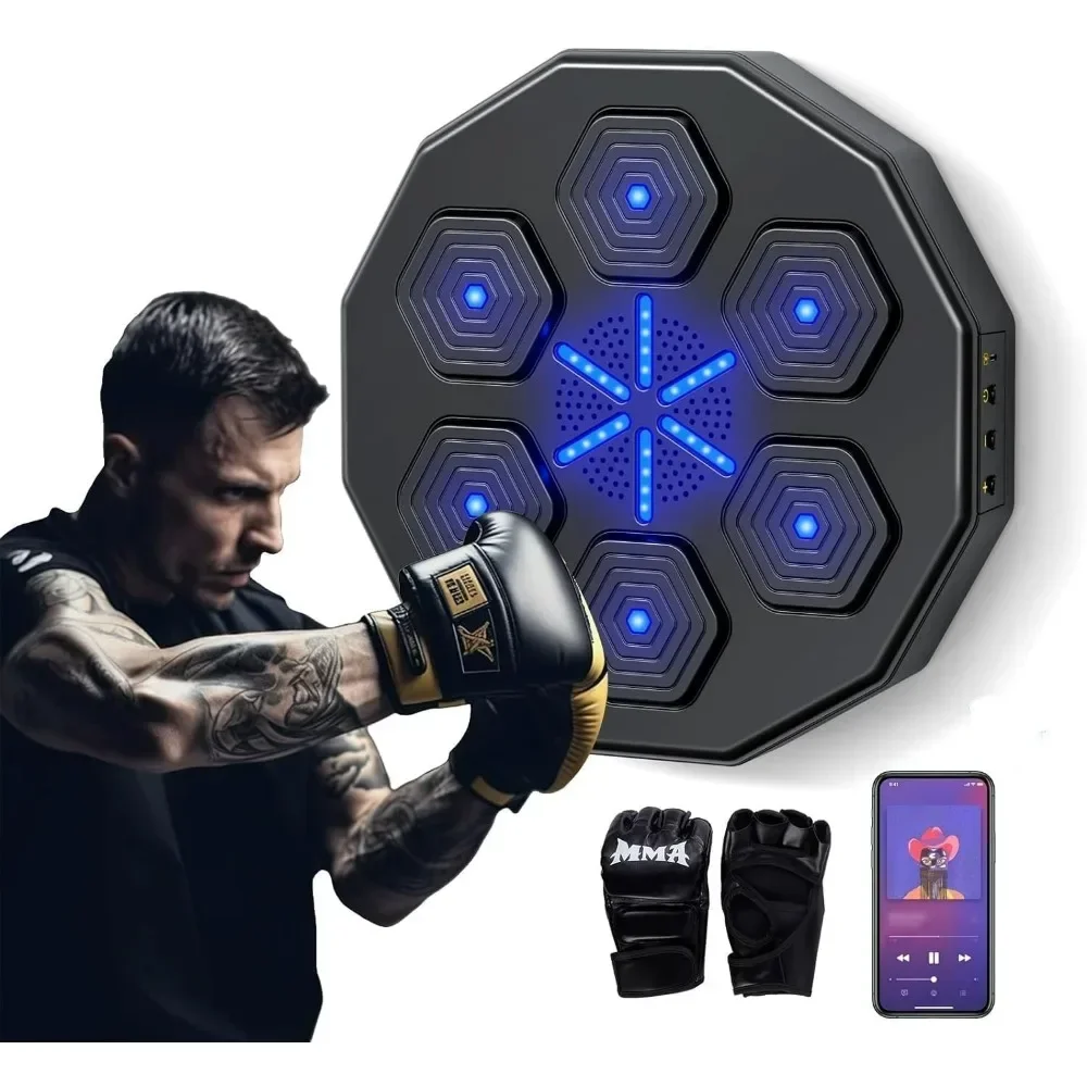 Music Boxing Machine With Boxing Gloves, Workout Equipment, Boxing Machine Wall Mounted For Adults Music Boxing Machine