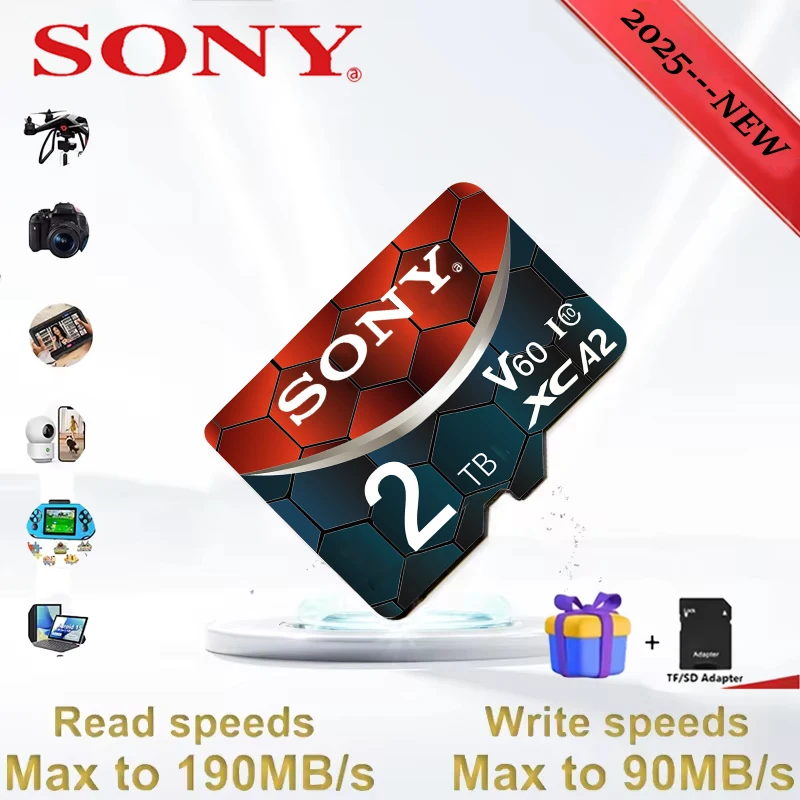 

SONY 2TB 1TB 256GB Карта памяти класса 10 V60 TF-карта Mini SD-карта 512 ГБ Новая высокоскоростная TF SD-карта 128 ГБ для Nintendo Switch