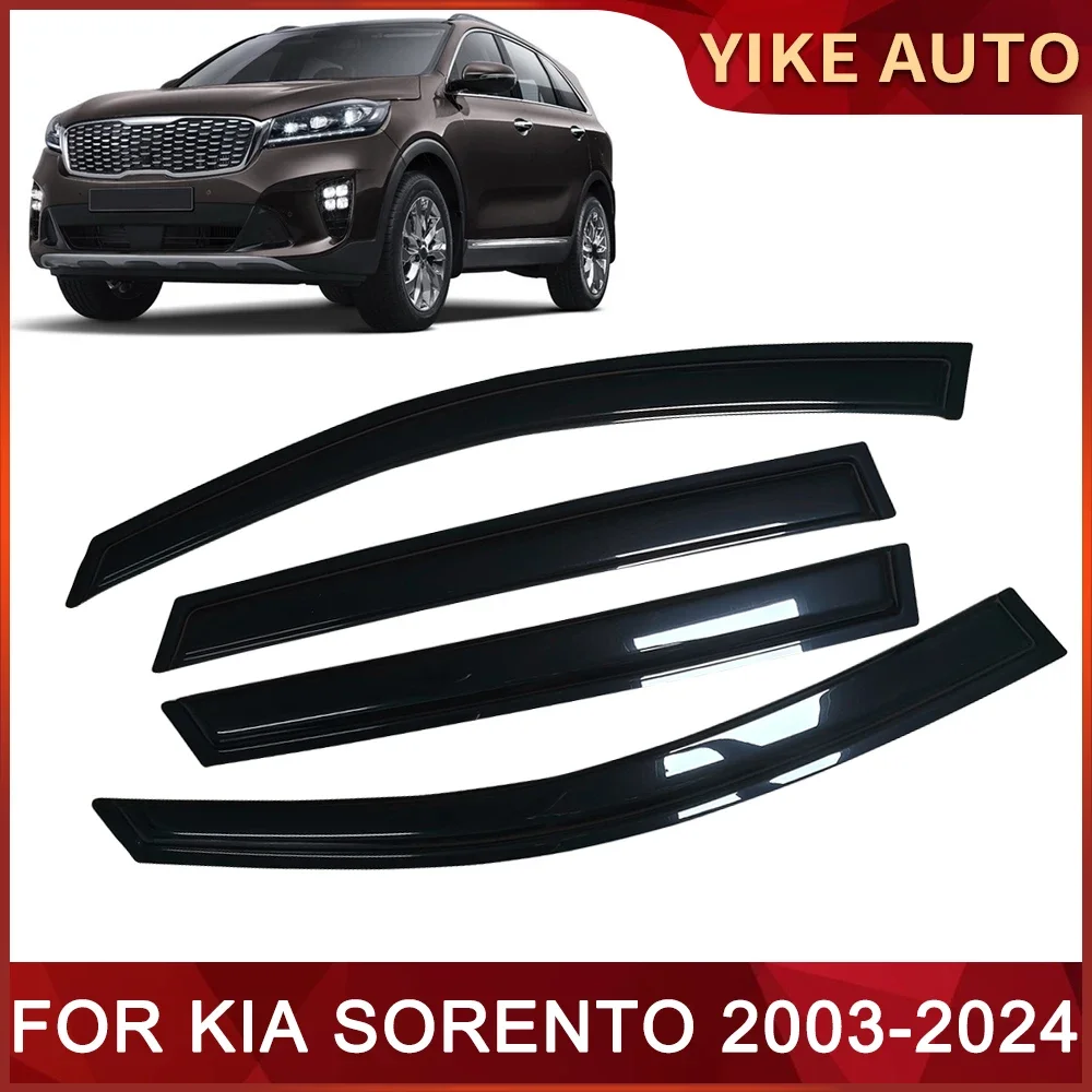 Window Visor for KIA SORENTO 2003-2024 Weathershied Door Visor Wind Sun Rain Guards Side Window Wind Deflectors Auto Parts