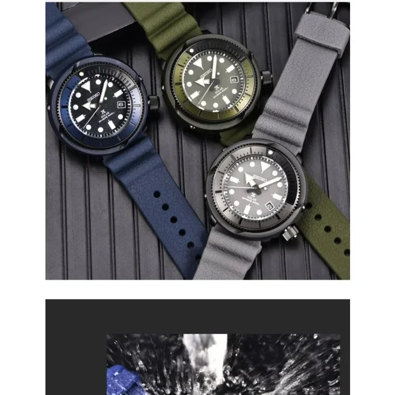 ساعة SEIKO الرقمية للرجال SNE537 PROSPEX قرص دائري مضيء رياضية يمكن للغوص ساعة بحزام من السيليكون للزوجين