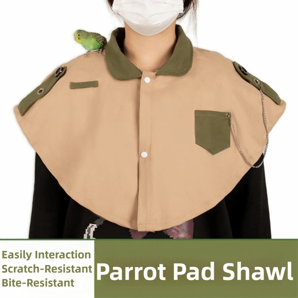 

Creative Parrot Pad Shawl Durable Thickened Parrot Shoulder Protector Anti-Bird Poops Washable Bird Diaper Shawl Bird Grooming