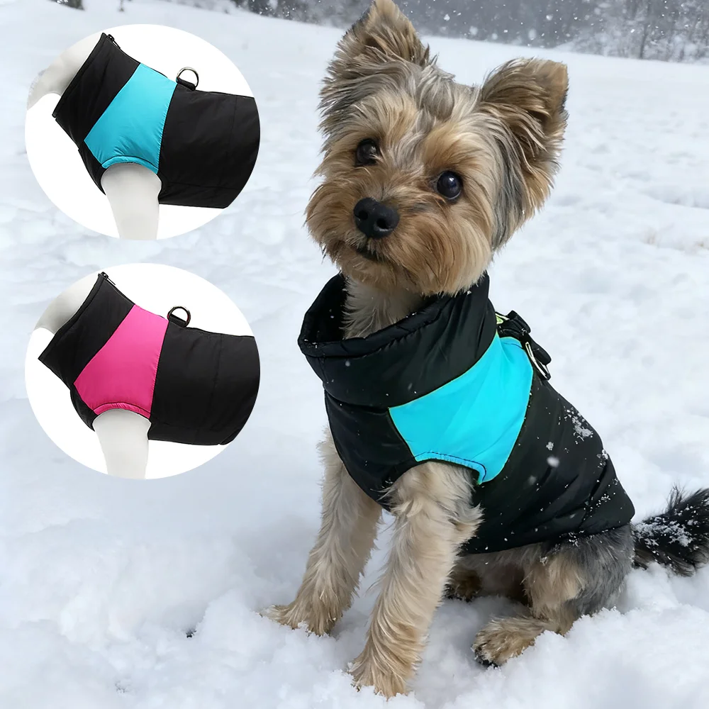 

Теплая зимняя куртка для собак, утепленный жилет для домашних животных, водонепроницаемая одежда для маленьких и больших собак с D-образным кольцом, для золотистых ретриверов