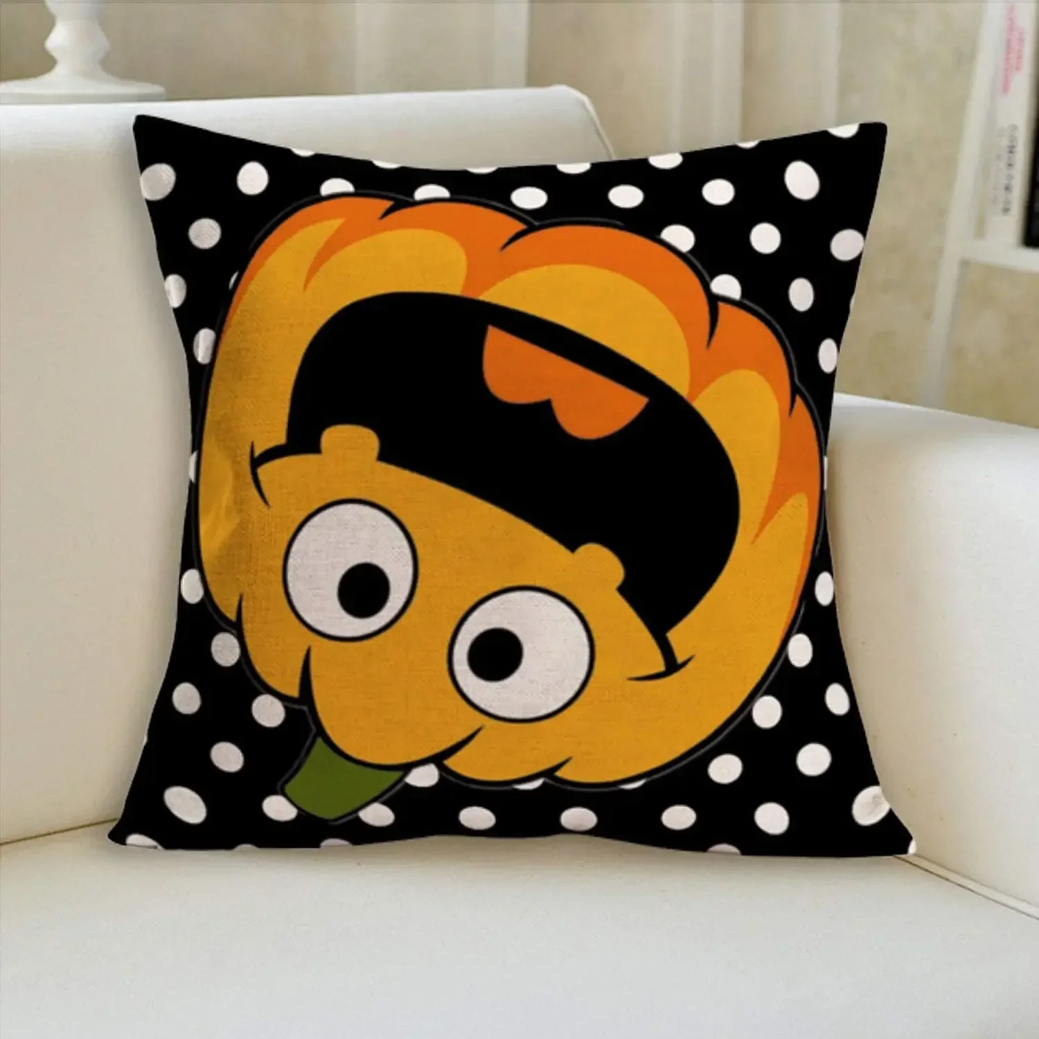 Pillow Cover Halloween Decoration Striped Dot Background Linen Clown Autumn Autumn Decoration Cushion Cover