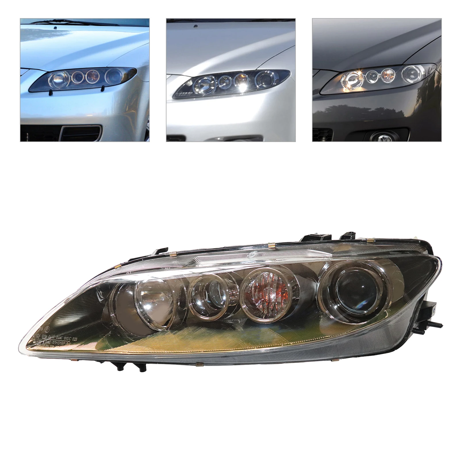 Left Side Car Headlight, Halogen Headlamp Assembly Driver Side, Fit for 2006-2008 Mazda 6, LH Car Accessories