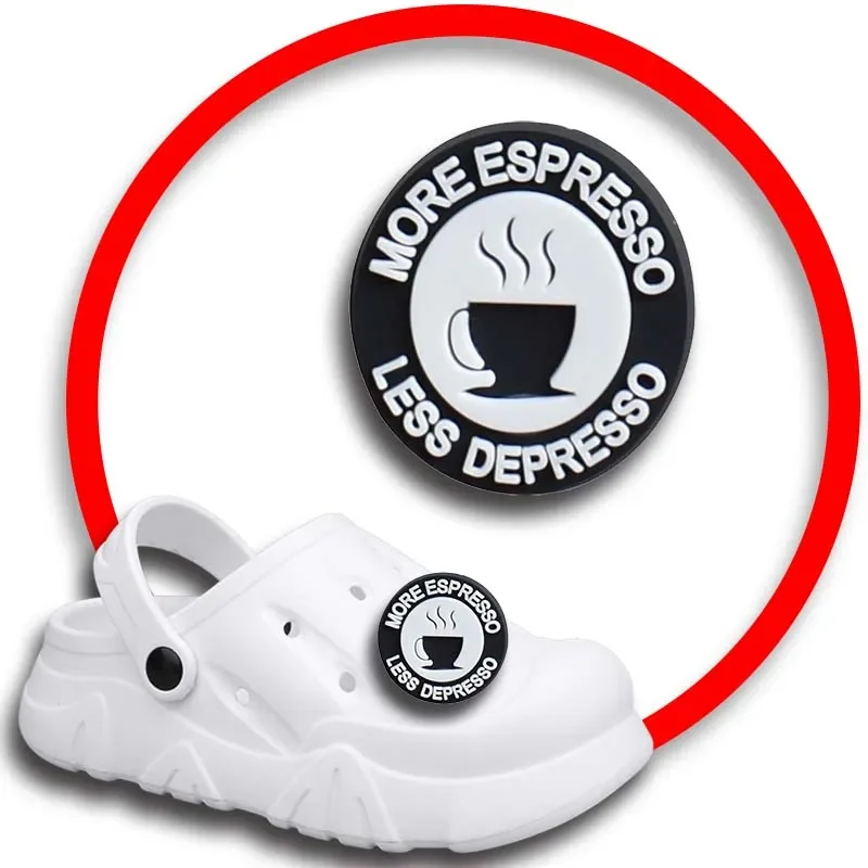 Coffee Shoe Charms for Crocs Sandals Women Clogs Pins Shoe Decorations Accessory Men Badges Boys Girls Kids Shoes Accessories