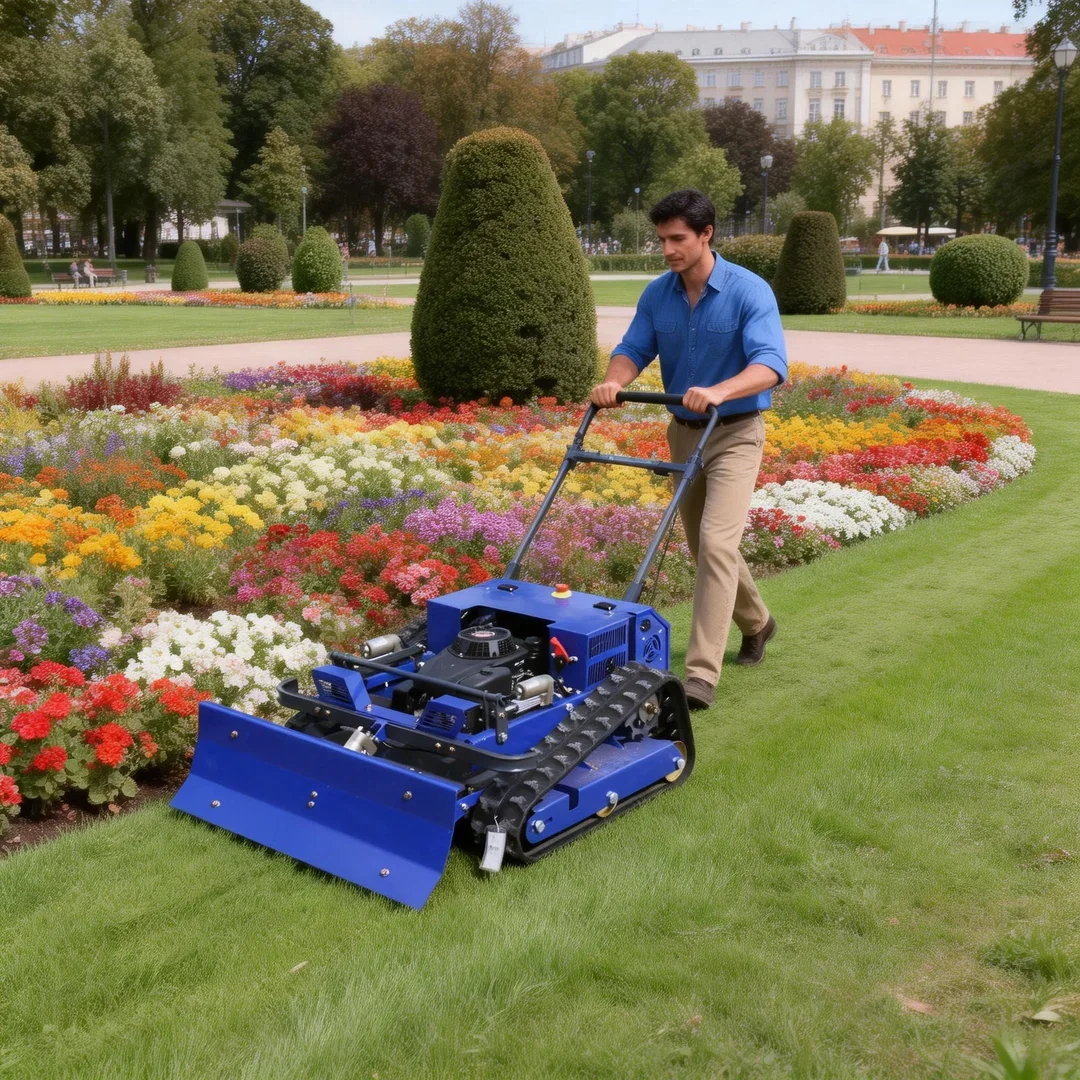 

Индивидуальная сельскохозяйственная резиновая гусеничная газонокосилка - Робот-косилка для травы с дистанционным управлением, одобренная CE EPA, для любых типов местности