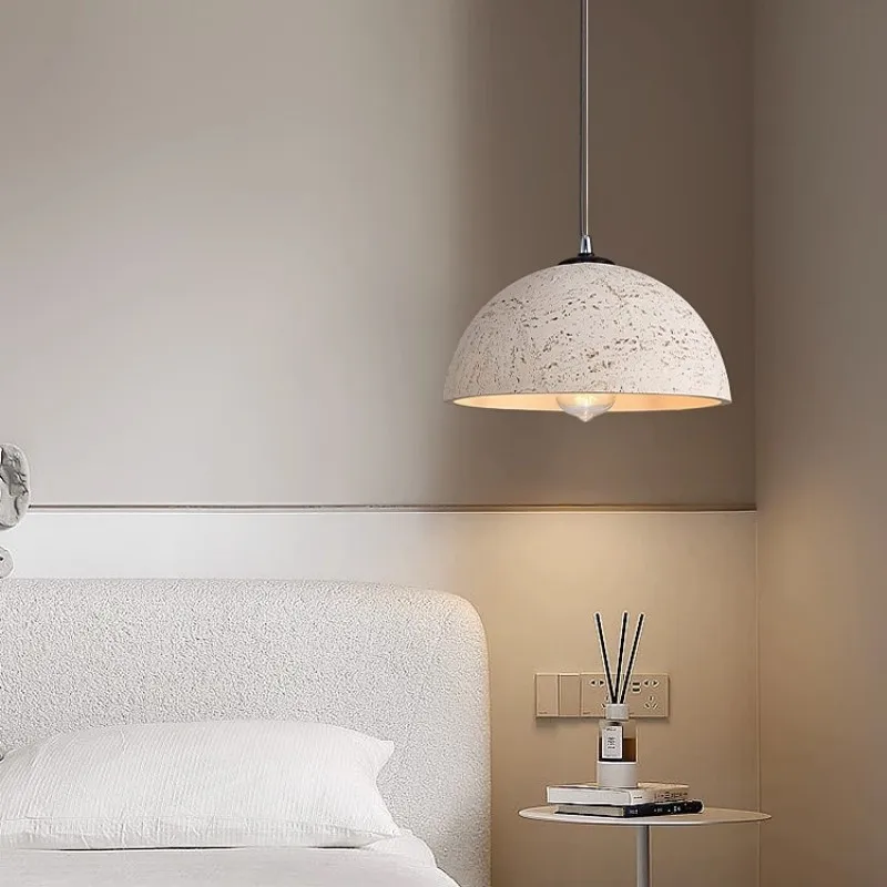 American Wabi Sabi Marble Mushroom Pendant Lights LED Cave Stone Lampshade Living Room Restaurant