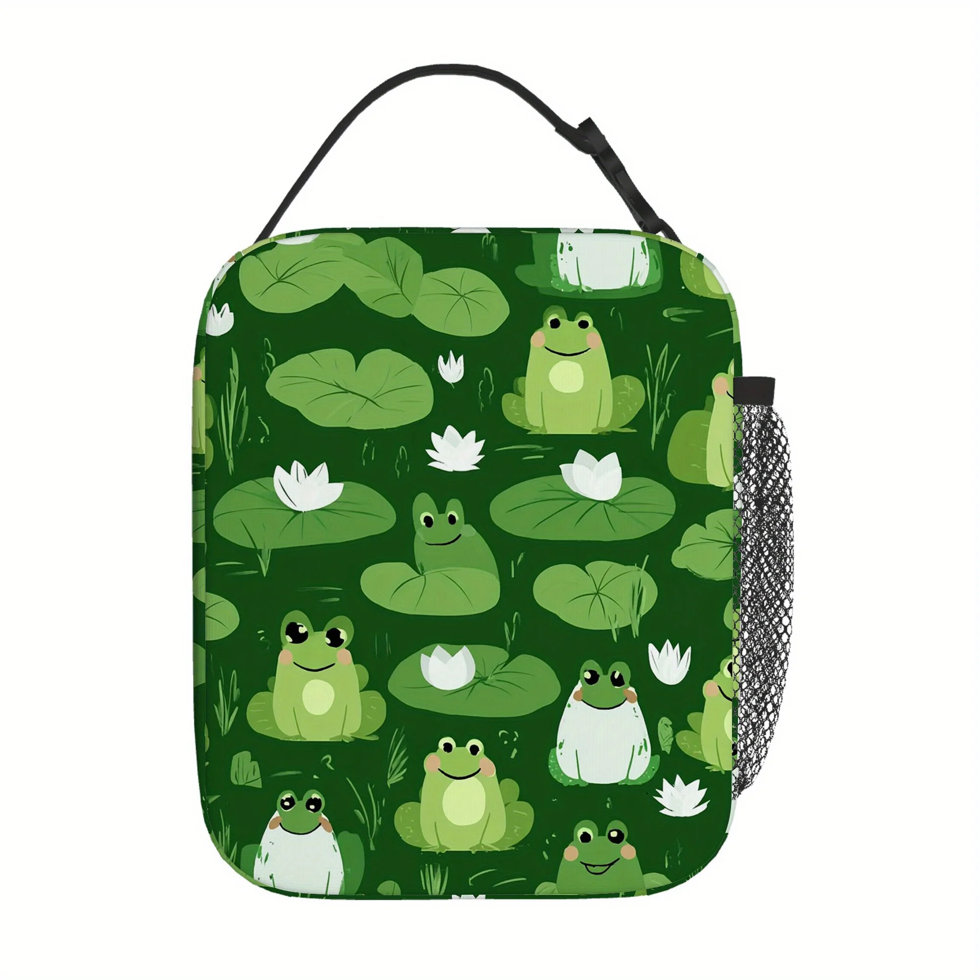 1pc a Thermal Bag Featuring a Design of Frogs on Lily Pads. This Insulated Bag Is Not Intended for Direct Food Contact And Is Id