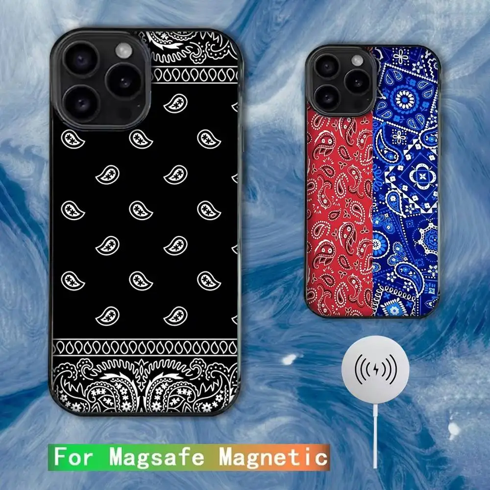 

Bandana Pattern Phone Case For iPhone 16e,16,15,14,13,12,11,Plus,Pro,Max,Mini Magsafe Magnetic Wireless Charging