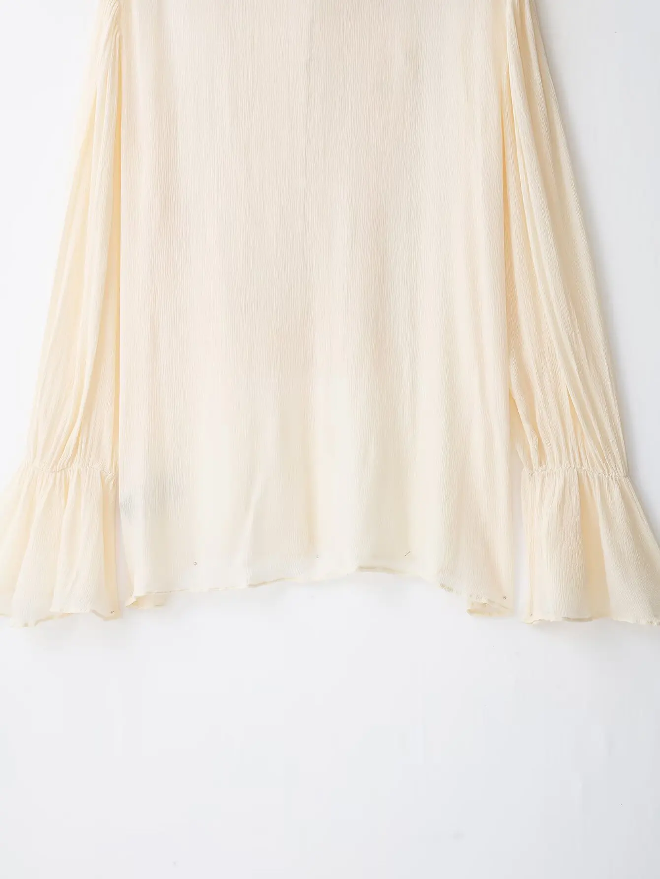 TFMLN 2026 Damen Bluse mit ausgestellten Ärmeln, schmal geschnitten, hoher Kragen, Knopfleiste, elegantes Napoleon-Hemd, schickes, transparentes, unifarbenes Oberteil für den Urlaub. – Detail 10