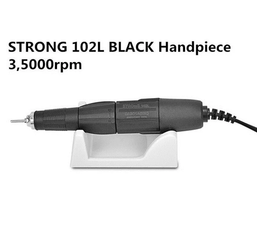 NEW STRONG 210 65W 35000RPM Electric Nail Drill Machine Model 102L Black Handpiece Manicure Pedicure Nail File Bit Nail Art