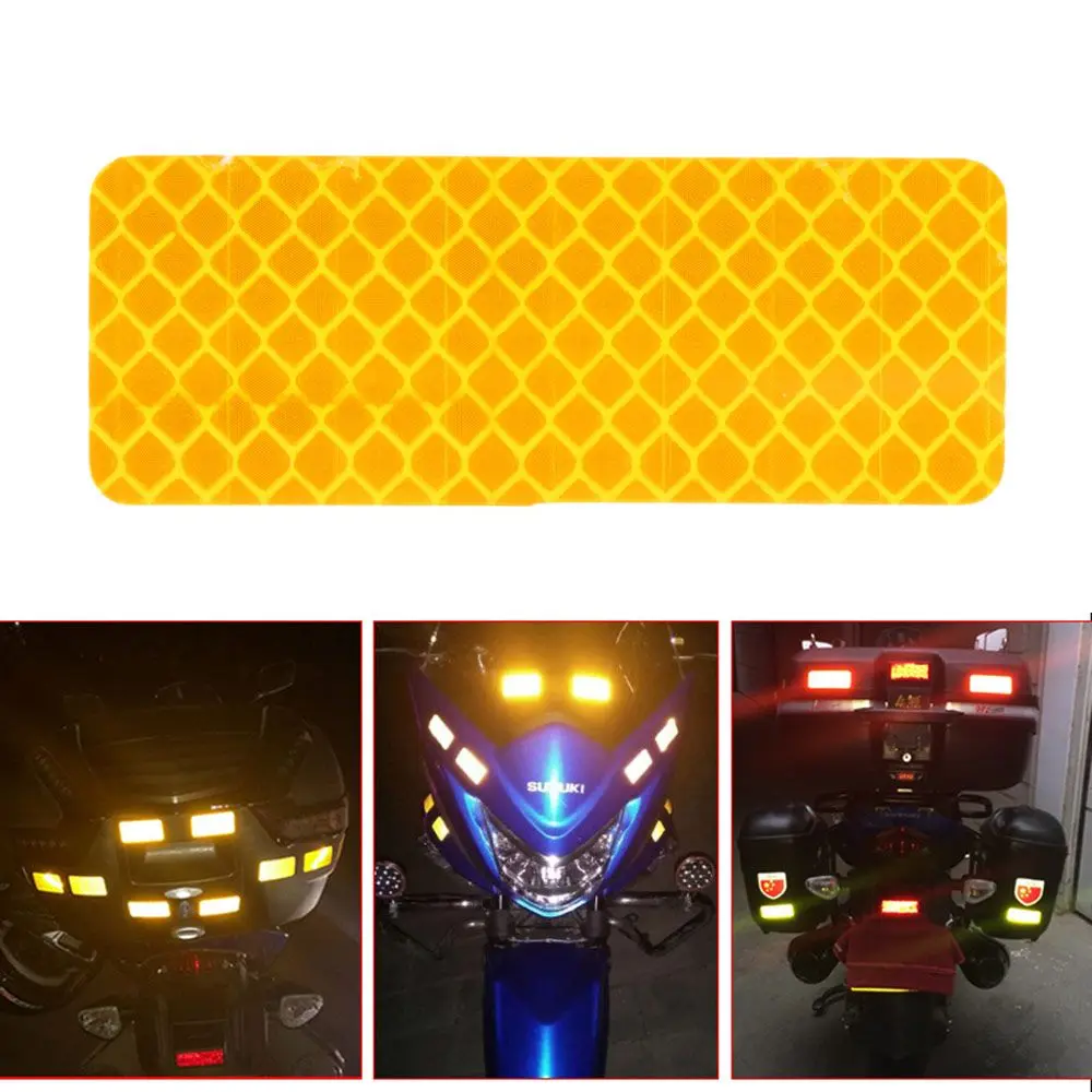 New Square/Rectangle/Round Red/Blue/Orange/White/Yellow Car Reflective Strips Reflector Tape Warning Mark Door Bumper Stickers