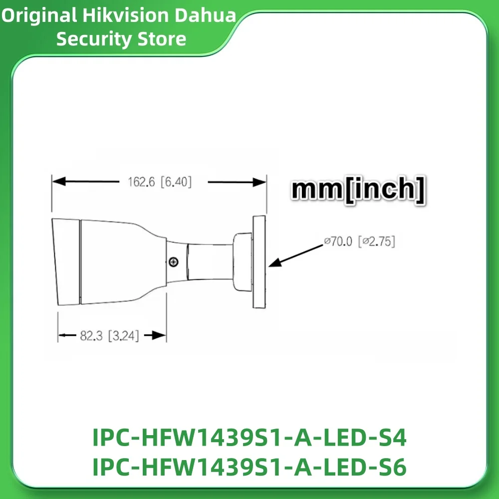 Dahua IPC-HFW1439S1-A-LED S4 S6 4MP Entry Full-color Fixed-focal Bullet IP Camera Bulit-in Mic Motion Detection Security Cam PoE