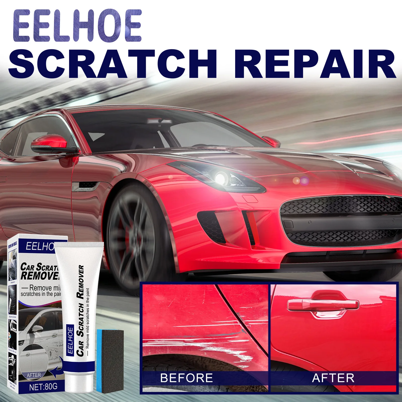 Scratch Repair Solution: Easy-use Car Wax Polish for Paint Surface Scratch Restoration - Powerful Auto Scratch Remover