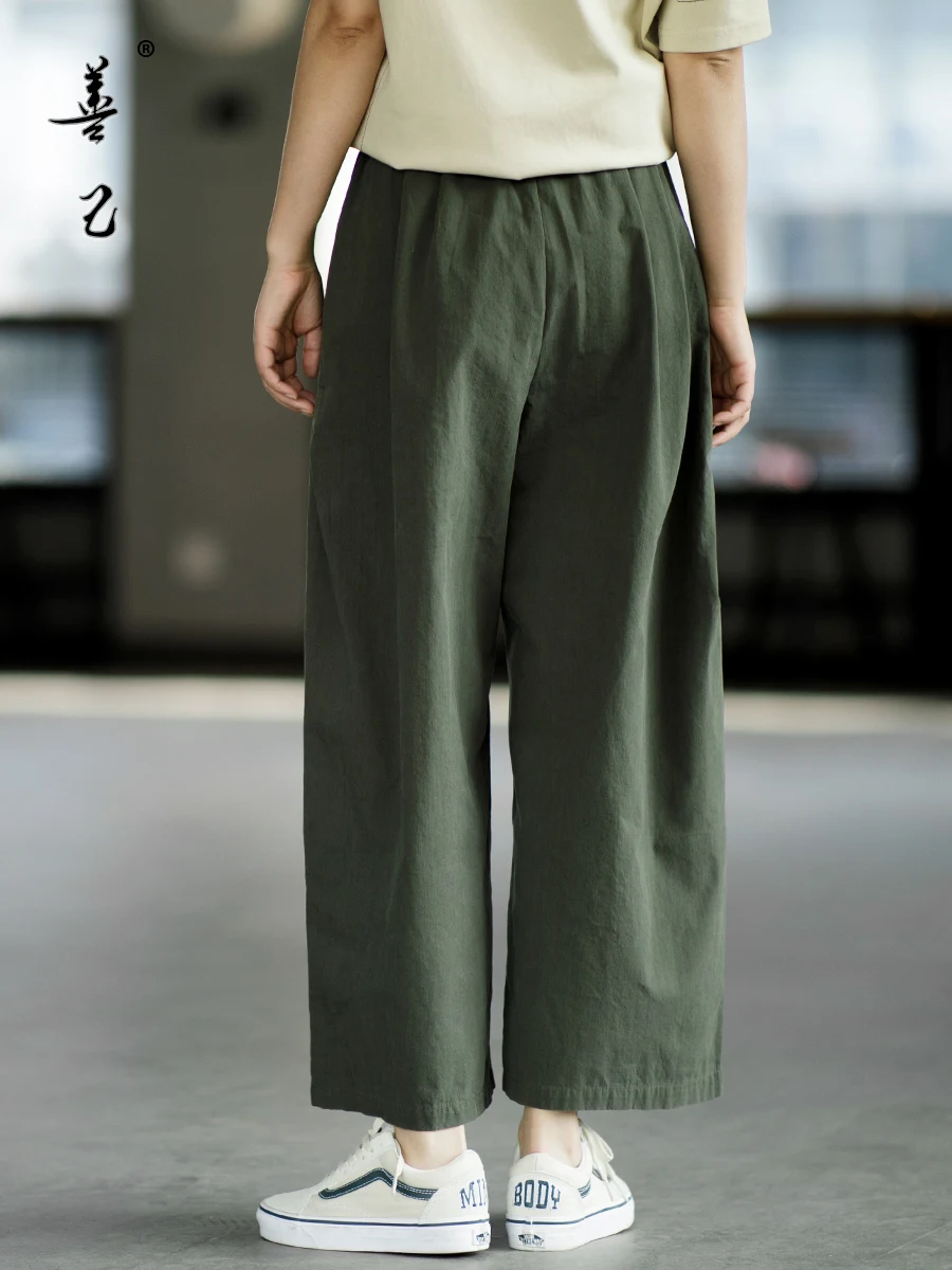 Japanese Style Wide Leg Pants Women's 2026 Summer New Draped High Waist Versatile Large Size Casual Wide Foot Pants Trendy