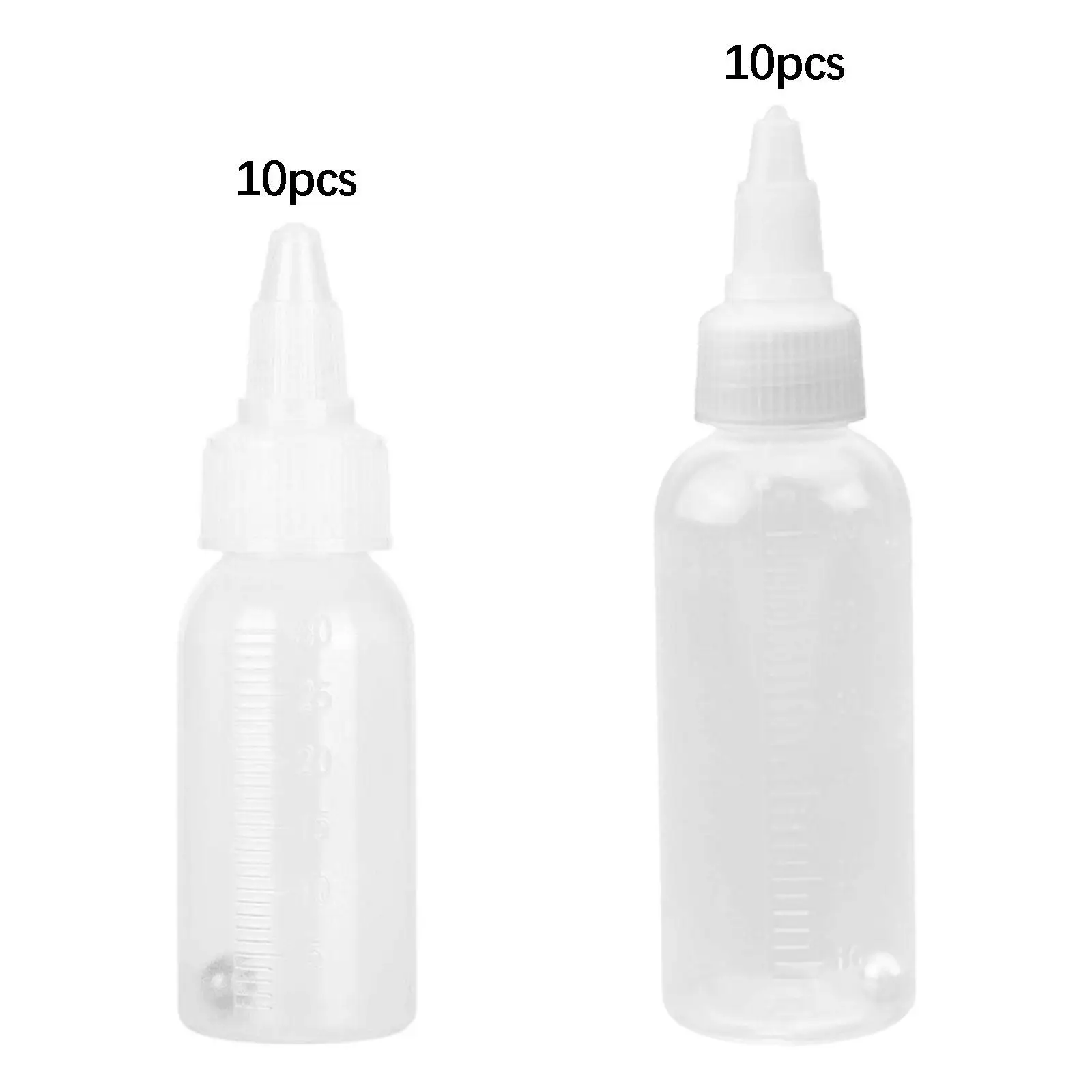 10 Pieces Dispensing Bottles with Scale Lightweight Leakproof Clear Squeezing Bottles Storage Containers Jars for Liquids Sauces