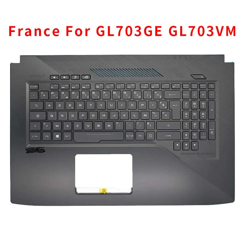 Imagem -06 - Teclado para Notebook Retroiluminado com Tampa Palmrest para Asus Rog Strix Gl703 Gl703v Gl703ge Gl703gs Gl703vm fr ru us